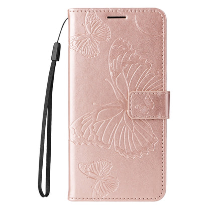 For Samsung Galaxy S25 Ultra 5G 3D Butterfly Embossed Pattern Flip Leather Phone Case(Rose Gold) - Galaxy S25 Ultra 5G Cases by PMC Jewellery | Online Shopping South Africa | PMC Jewellery | Buy Now Pay Later Mobicred