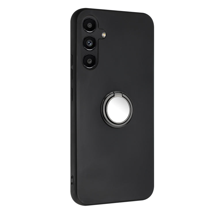 For Samsung Galaxy S25 5G Matte Ring Holder TPU Phone Case(Black) - Galaxy S25 5G Cases by PMC Jewellery | Online Shopping South Africa | PMC Jewellery | Buy Now Pay Later Mobicred