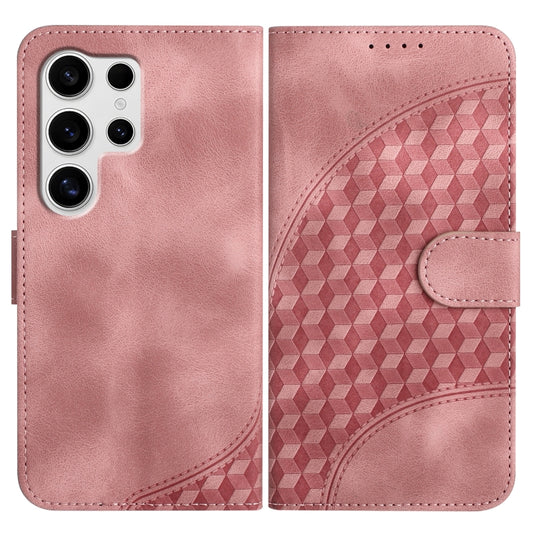 For Samsung Galaxy S25 Ultra 5G YX0060 Elephant Head Embossed Phone Leather Case with Lanyard(Pink) - Galaxy S25 Ultra 5G Cases by PMC Jewellery | Online Shopping South Africa | PMC Jewellery | Buy Now Pay Later Mobicred