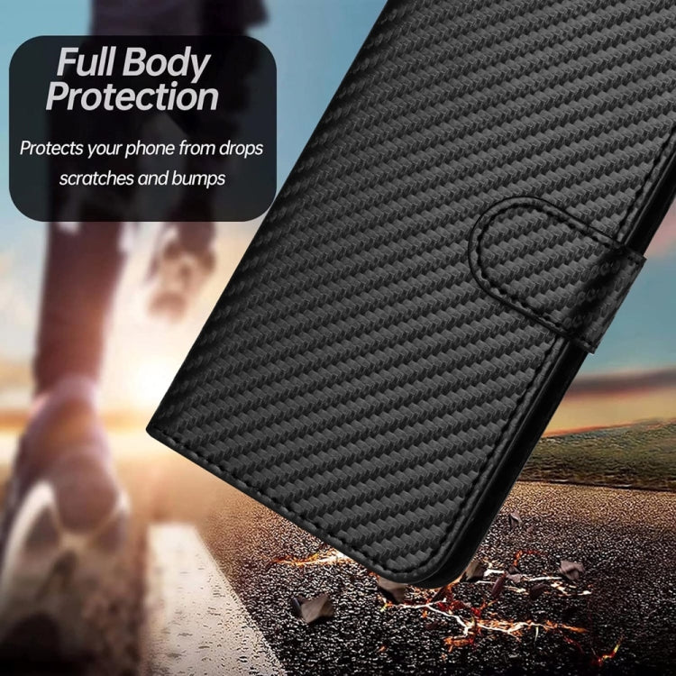 For Samsung Galaxy S25+ 5G YX0070 Carbon Fiber Buckle Leather Phone Case with Lanyard(Black) - Galaxy S25+ 5G Cases by PMC Jewellery | Online Shopping South Africa | PMC Jewellery | Buy Now Pay Later Mobicred