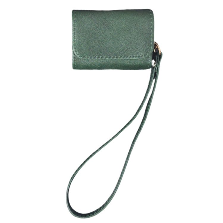 For AirPods 4 Cowhide Texture PU Headset Shockproof Case(Green) - For AirPods 4 by PMC Jewellery | Online Shopping South Africa | PMC Jewellery | Buy Now Pay Later Mobicred