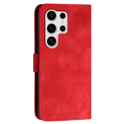 For Samsung Galaxy S25 Ultra 5G YX0080 Grid Butterfly Embossed Pattern Flip Leather Phone Case with Lanyard(Red) - Galaxy S25 Ultra 5G Cases by PMC Jewellery | Online Shopping South Africa | PMC Jewellery | Buy Now Pay Later Mobicred