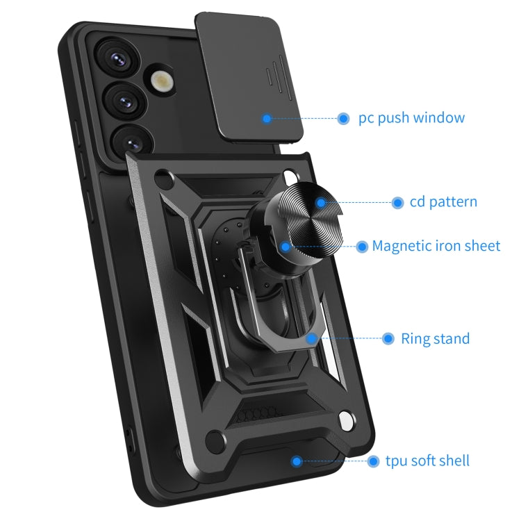 For Samsung Galaxy S25 5G Sliding Camera Cover Design TPU+PC Phone Case(Blue) - Galaxy S25 5G Cases by PMC Jewellery | Online Shopping South Africa | PMC Jewellery | Buy Now Pay Later Mobicred