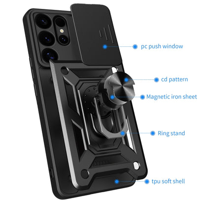 For Samsung Galaxy S25 Ultra 5G Sliding Camera Cover Design TPU+PC Phone Case(Black) - Galaxy S25 Ultra 5G Cases by PMC Jewellery | Online Shopping South Africa | PMC Jewellery | Buy Now Pay Later Mobicred