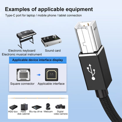 3 in 1 8 Pin, Type-C, Micro USB to USB-B MIDI Instruments Printer Cable, Length: 1m, Length:1m(Blue) - Multifunction Cable by PMC Jewellery | Online Shopping South Africa | PMC Jewellery | Buy Now Pay Later Mobicred