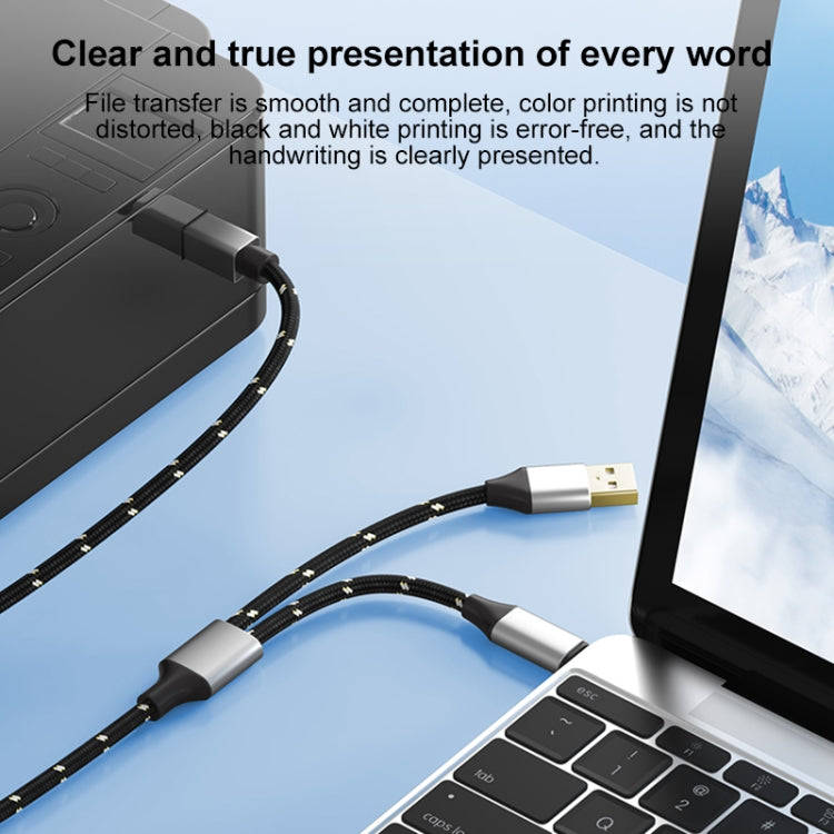 2 in 1 Type-C and USB-A to USB-B MIDI Instruments Printer Cable, Length: 1m, Length:1m(Blue) - Multifunctional Cable by PMC Jewellery | Online Shopping South Africa | PMC Jewellery | Buy Now Pay Later Mobicred
