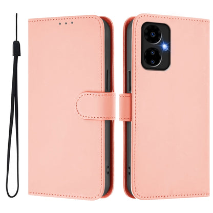 For Boost MobIle Celero 5G 2024 / 3 5G Skin Feel Solid Color Leather Phone Case with Lanyard(Pink) - More Brand by PMC Jewellery | Online Shopping South Africa | PMC Jewellery | Buy Now Pay Later Mobicred