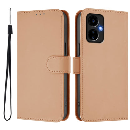 For Boost MobIle Celero 5G 2024 / 3 5G Skin Feel Solid Color Leather Phone Case with Lanyard(Nude) - More Brand by PMC Jewellery | Online Shopping South Africa | PMC Jewellery | Buy Now Pay Later Mobicred