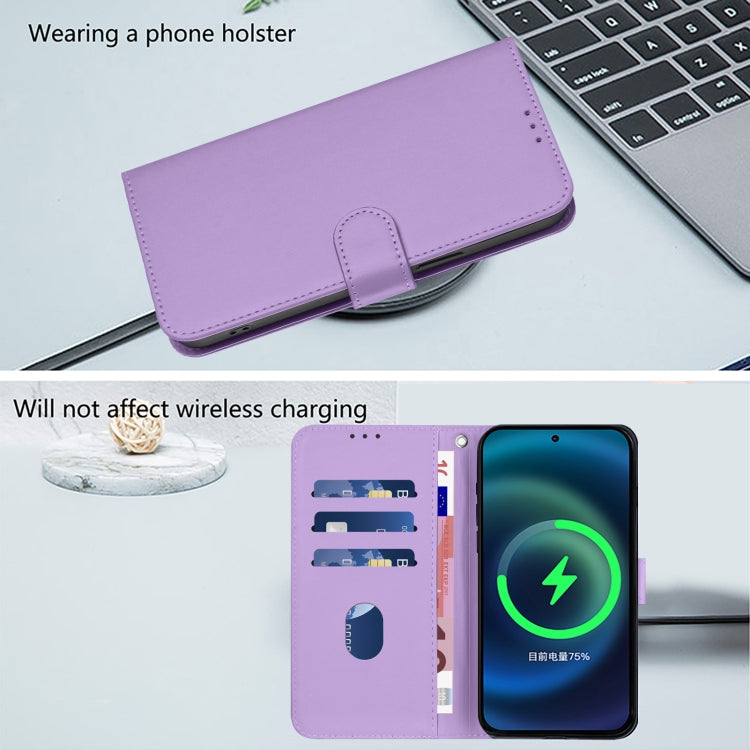 For Sony Xperia 1 VI 2024 Skin Feel Solid Color Leather Phone Case with Lanyard(Lavender Purple) - Sony Cases by PMC Jewellery | Online Shopping South Africa | PMC Jewellery | Buy Now Pay Later Mobicred