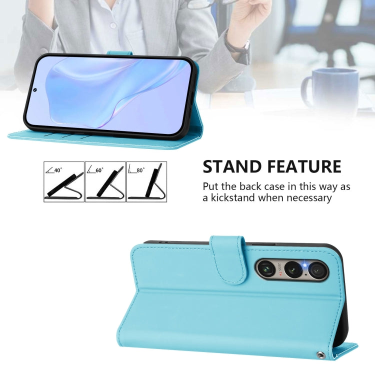 For Sony Xperia 1 VI 2024 Skin Feel Solid Color Leather Phone Case with Lanyard(Sky Blue) - Sony Cases by PMC Jewellery | Online Shopping South Africa | PMC Jewellery | Buy Now Pay Later Mobicred