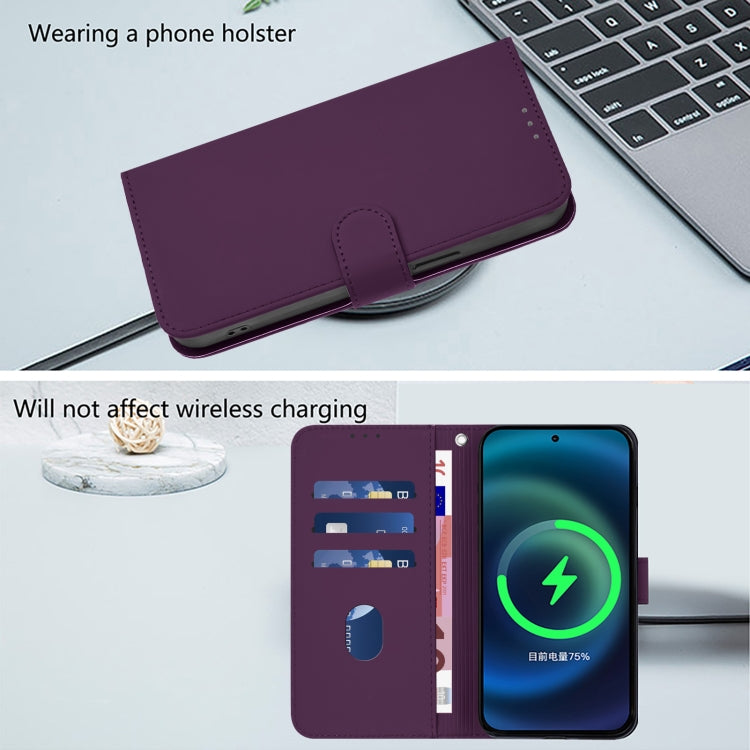 For Sony Xperia 1 VI 2024 Skin Feel Solid Color Leather Phone Case with Lanyard(Violet) - Sony Cases by PMC Jewellery | Online Shopping South Africa | PMC Jewellery | Buy Now Pay Later Mobicred