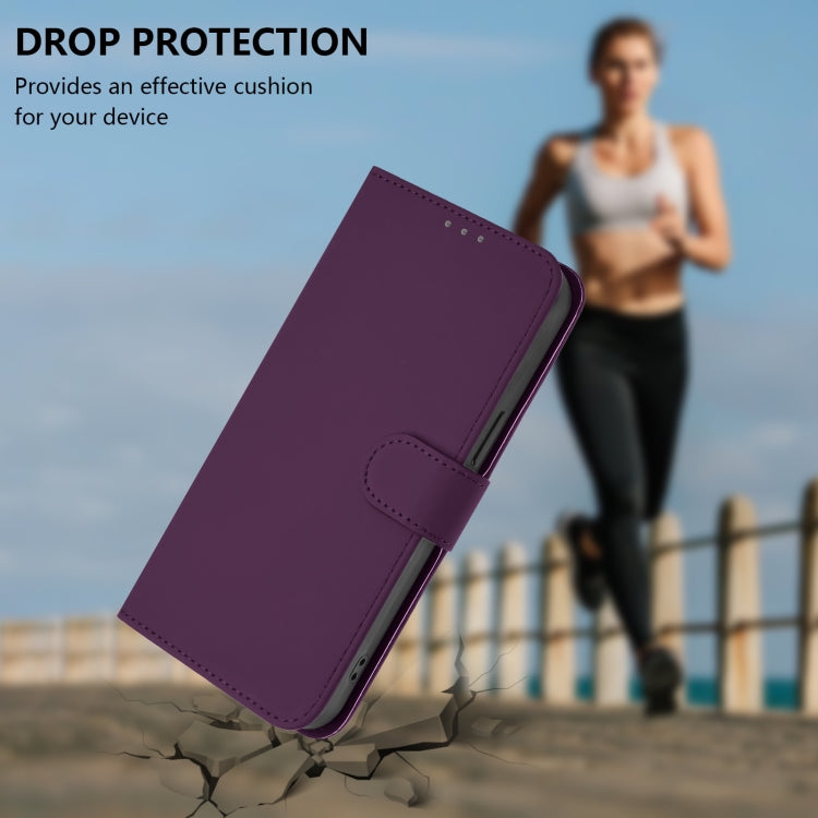 For Sony Xperia 5 VI 2024 Skin Feel Solid Color Leather Phone Case with Lanyard(Violet) - Sony Cases by PMC Jewellery | Online Shopping South Africa | PMC Jewellery | Buy Now Pay Later Mobicred