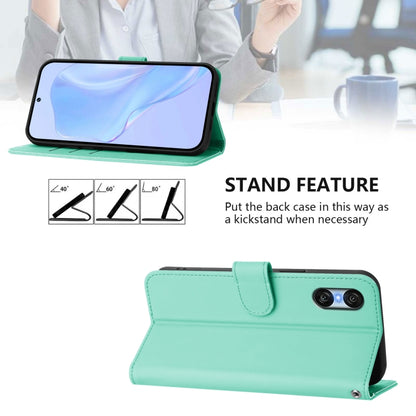 For Sony Xperia 10 VI 2024 Skin Feel Solid Color Leather Phone Case with Lanyard(Mint Green) - Sony Cases by PMC Jewellery | Online Shopping South Africa | PMC Jewellery | Buy Now Pay Later Mobicred