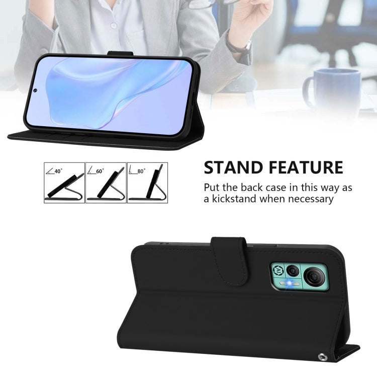 For Ulefone Note 14 Skin Feel Solid Color Leather Phone Case with Lanyard(Black) - Ulefone Cases by PMC Jewellery | Online Shopping South Africa | PMC Jewellery | Buy Now Pay Later Mobicred