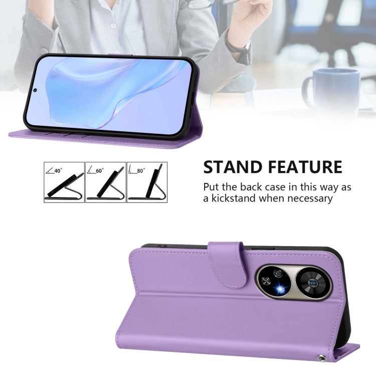 For Ulefone Note 17 Pro Skin Feel Solid Color Leather Phone Case with Lanyard(Lavender Purple) - free shipping - PMC Jewellery - Order now!