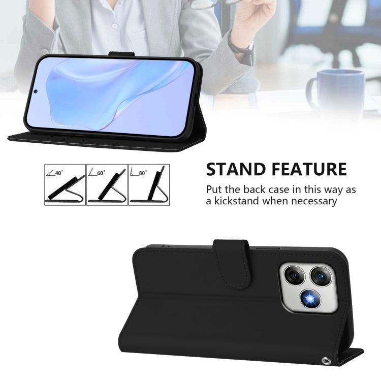 For Ulefone Note 18 Ultra Skin Feel Solid Color Leather Phone Case with Lanyard(Black) - Ulefone Cases by PMC Jewellery | Online Shopping South Africa | PMC Jewellery | Buy Now Pay Later Mobicred