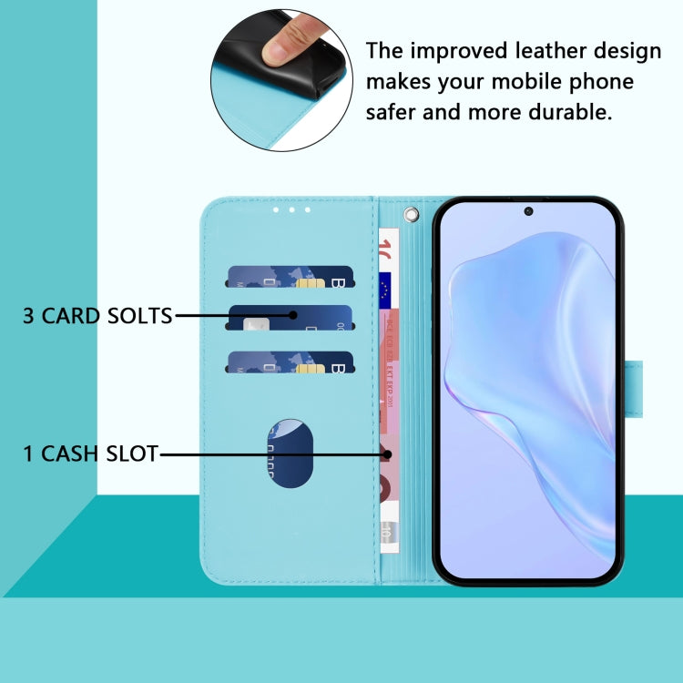 For Tecno Spark Go 2024 4G Skin Feel Solid Color Leather Phone Case with Lanyard(Sky Blue) - Tecno Cases by PMC Jewellery | Online Shopping South Africa | PMC Jewellery | Buy Now Pay Later Mobicred