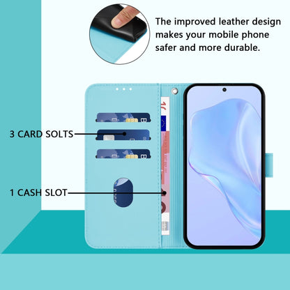 For Tecno Spark Go 2024 4G Skin Feel Solid Color Leather Phone Case with Lanyard(Sky Blue) - Tecno Cases by PMC Jewellery | Online Shopping South Africa | PMC Jewellery | Buy Now Pay Later Mobicred