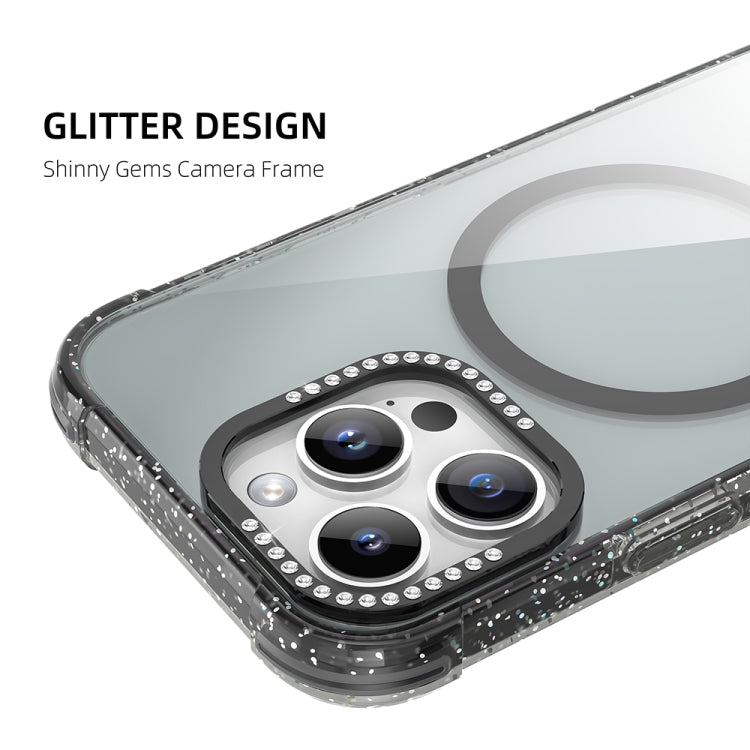 For iPhone 16 Pro Max Mutural Blink Series Glitter Edge MagSafe Magnetic Phone Case(Black) - iPhone 16 Pro Max Cases by Mutural | Online Shopping South Africa | PMC Jewellery | Buy Now Pay Later Mobicred