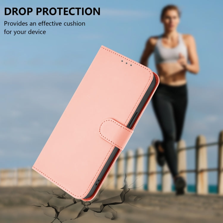 For Motorola Edge 5G 2024 Skin Feel Solid Color Leather Phone Case with Lanyard(Pink) - Motorola Cases by PMC Jewellery | Online Shopping South Africa | PMC Jewellery | Buy Now Pay Later Mobicred