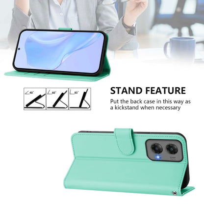 For Motorola Moto G Stylus 5G 2024 Skin Feel Solid Color Leather Phone Case with Lanyard(Mint Green) - Motorola Cases by PMC Jewellery | Online Shopping South Africa | PMC Jewellery | Buy Now Pay Later Mobicred