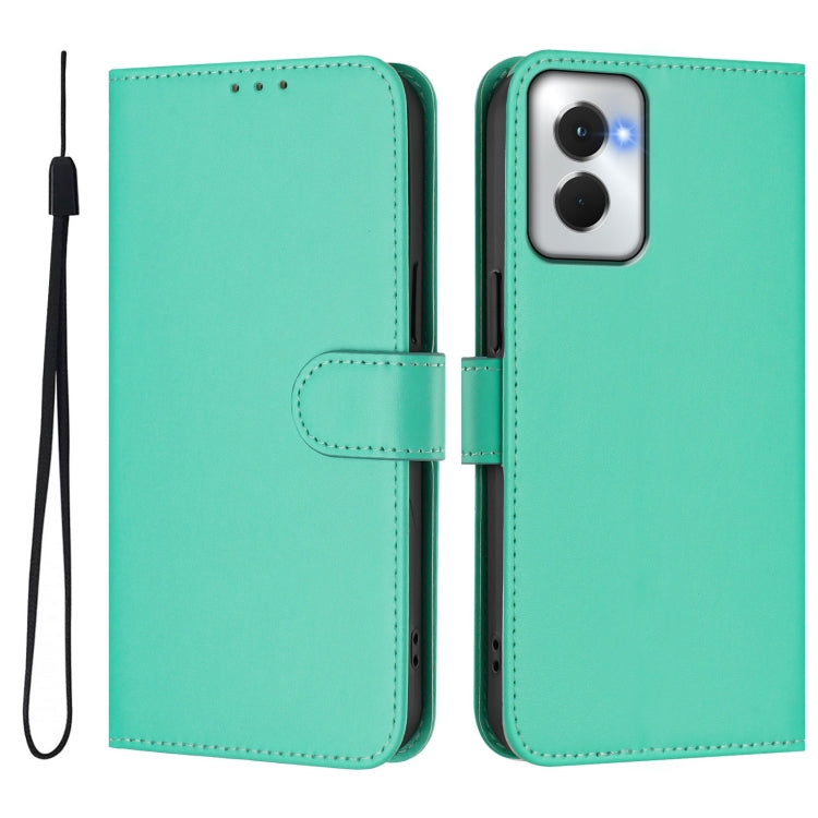 For Motorola Moto G Power 5G 2024 Skin Feel Solid Color Leather Phone Case with Lanyard(Green) - Motorola Cases by PMC Jewellery | Online Shopping South Africa | PMC Jewellery | Buy Now Pay Later Mobicred