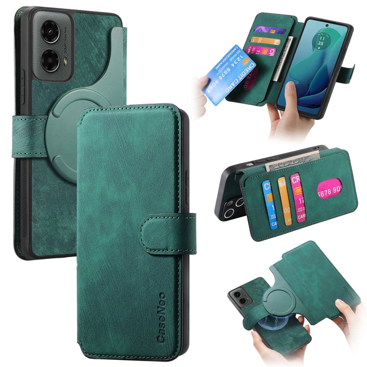 For Motorola Moto G 5G 2024 CaseNeo MagSafe RFID Anti-theft Retro Leather Phone Case(Green) - Motorola Cases by CaseNeo | Online Shopping South Africa | PMC Jewellery | Buy Now Pay Later Mobicred