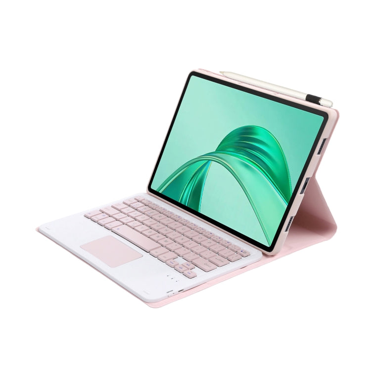For Honor Pad X8a / X9 2024 AH25-A Ultra-thin Detachable Bluetooth Keyboard Leather Tablet Case with Touchpad(Pink White) - free shipping - PMC Jewellery - Order now!