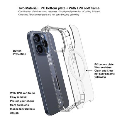 For iPhone 16 Pro Max IMAK Space Shield PC + TPU Airbag Shockproof MagSafe Phone Case(Transparent) - iPhone 16 Pro Max Cases by imak | Online Shopping South Africa | PMC Jewellery | Buy Now Pay Later Mobicred