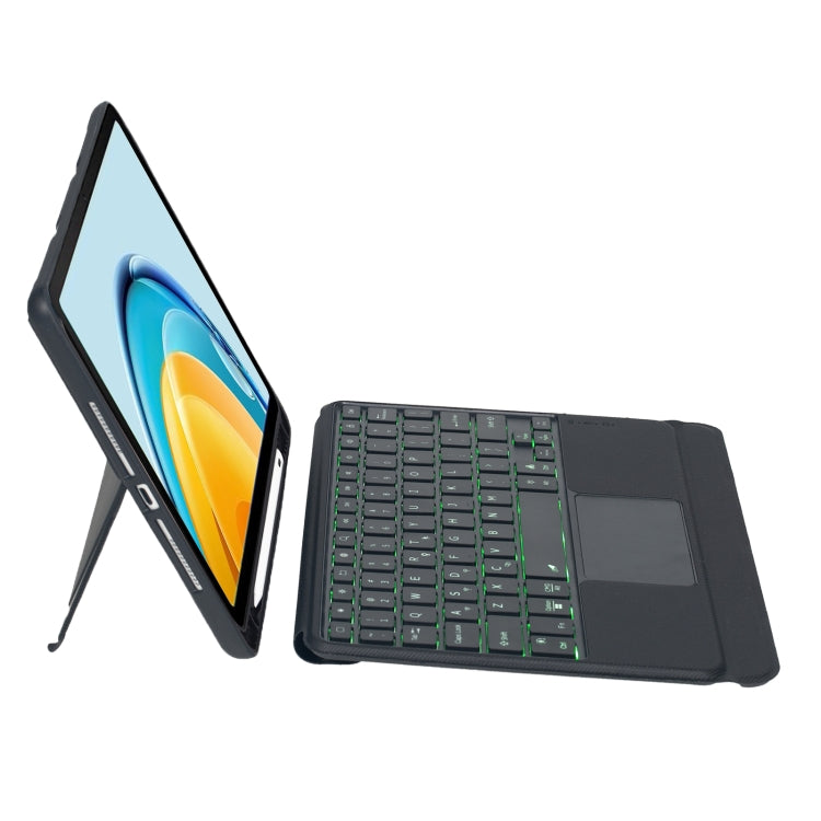 For Matepad SE 10.4 2023 Detachable Backlit Bluetooth Keyboard Leather Case with Touchpad(Black) - Huawei Keyboard by PMC Jewellery | Online Shopping South Africa | PMC Jewellery | Buy Now Pay Later Mobicred