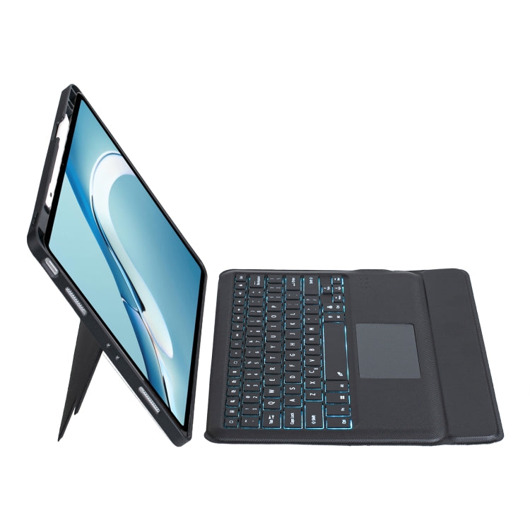 For Huawei MatePad Pro 12.6 2021 Detachable Backlit Bluetooth Keyboard Leather Case with Touchpad(Black) - Huawei Keyboard by PMC Jewellery | Online Shopping South Africa | PMC Jewellery | Buy Now Pay Later Mobicred