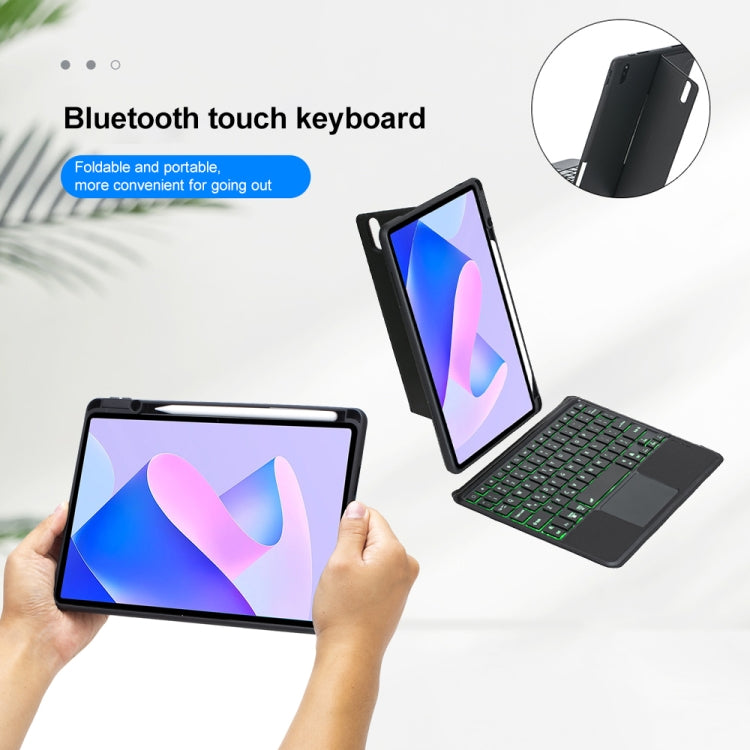 For Huawei MatePad 11 2023 Detachable Backlit Bluetooth Keyboard Leather Case with Touchpad(Black) - Huawei Keyboard by PMC Jewellery | Online Shopping South Africa | PMC Jewellery | Buy Now Pay Later Mobicred