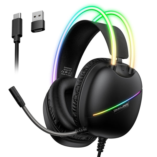 ONIKUMA X33 Head-mounted RGB Light E-Sports Gaming Headset, Cable Length: 2m(Black) - Multimedia Headset by ONIKUMA | Online Shopping South Africa | PMC Jewellery | Buy Now Pay Later Mobicred