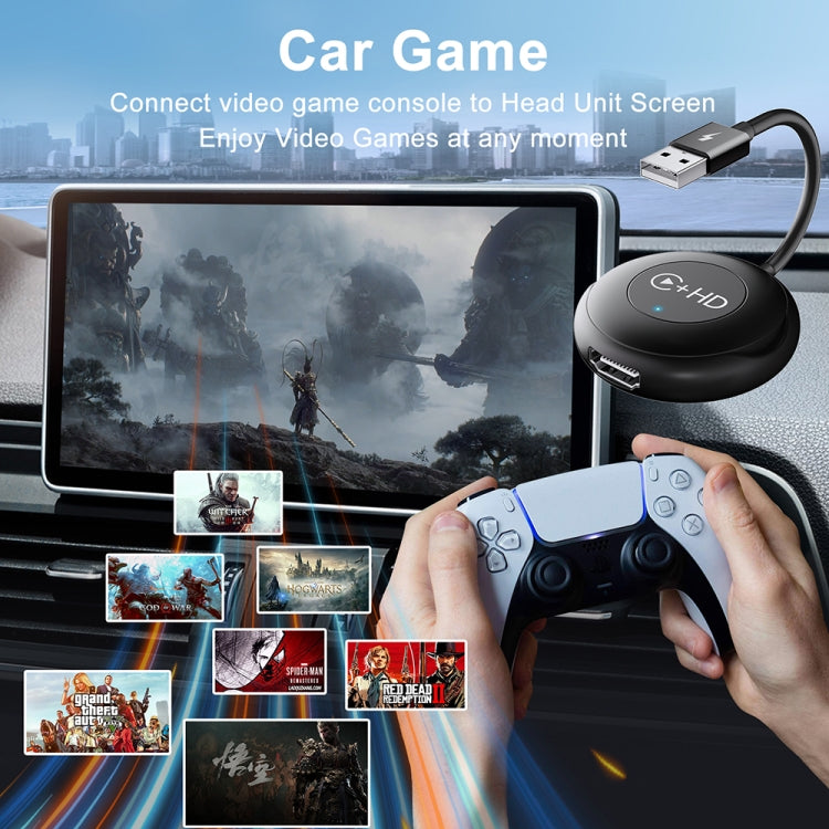 USB and HDMI Wired to Wireless CarPlay Auto Adapter, Specification:Round(Silver) - free shipping - PMC Jewellery - Order now!