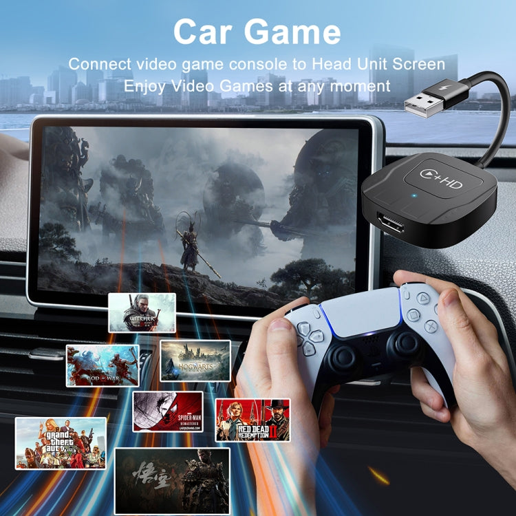 USB and HDMI Wired to Wireless CarPlay Auto Adapter, Specification:Square(Carbon Fiber) - free shipping - PMC Jewellery - Order now!
