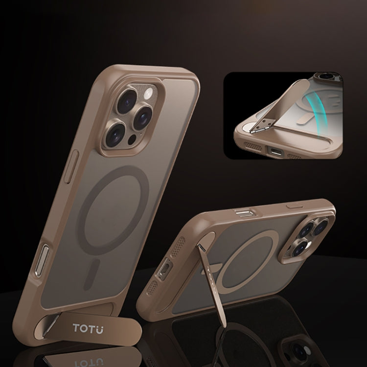 For iPhone 16 Pro Max TOTU PC-25 Skin Feel MagSafe Magnetic Stand Phone Case(Black) - iPhone 16 Pro Max Cases by TOTUDESIGN | Online Shopping South Africa | PMC Jewellery | Buy Now Pay Later Mobicred