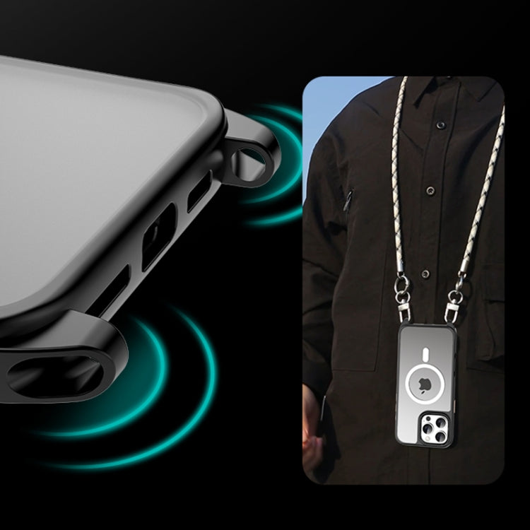 For iPhone 16 Pro Max TOTU PC-26 Skin Feel MagSafe Magnetic Lanyard Hole Phone Case(Black) - iPhone 16 Pro Max Cases by TOTUDESIGN | Online Shopping South Africa | PMC Jewellery | Buy Now Pay Later Mobicred