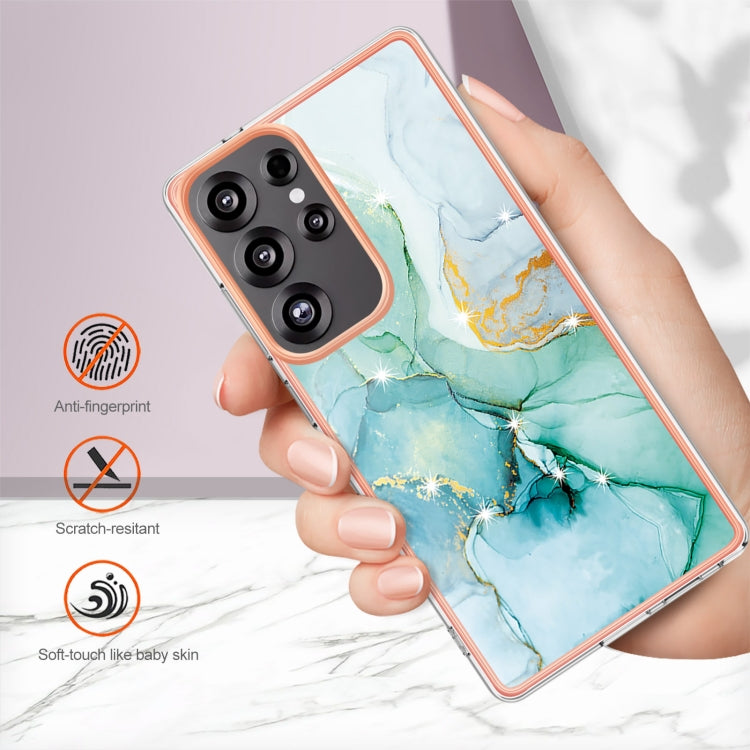 For Samsung Galaxy S25 Ultra 5G Electroplating Marble Pattern Dual-side IMD TPU Shockproof Phone Case(Green 003) - Galaxy S25 Ultra 5G Cases by PMC Jewellery | Online Shopping South Africa | PMC Jewellery | Buy Now Pay Later Mobicred