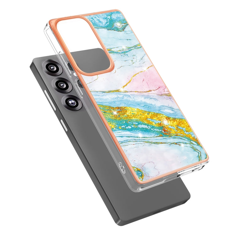 For Samsung Galaxy S25 Ultra 5G Electroplating Marble Pattern Dual-side IMD TPU Shockproof Phone Case(Green 004) - Galaxy S25 Ultra 5G Cases by PMC Jewellery | Online Shopping South Africa | PMC Jewellery | Buy Now Pay Later Mobicred