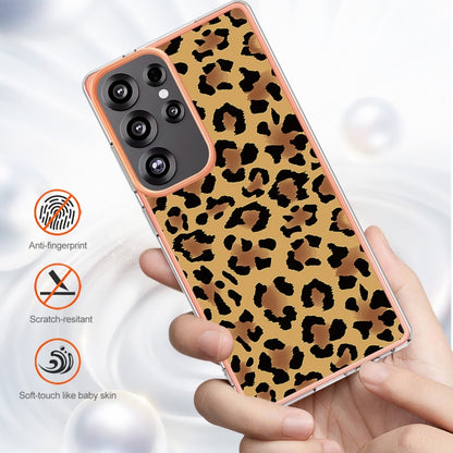 For Samsung Galaxy S25 Ultra 5G Electroplating Marble Dual-side IMD Phone Case(Leopard Print) - Galaxy S25 Ultra 5G Cases by PMC Jewellery | Online Shopping South Africa | PMC Jewellery | Buy Now Pay Later Mobicred