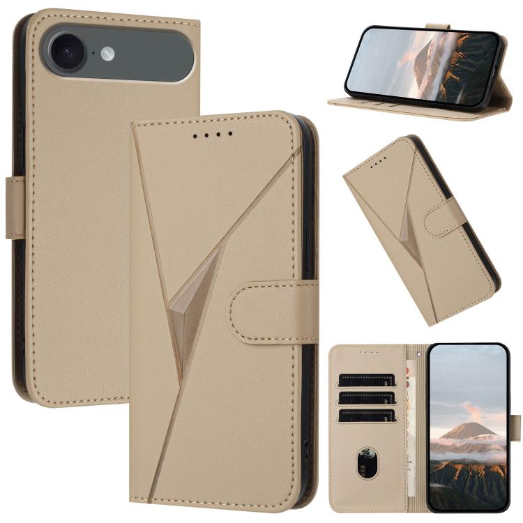 For iPhone 17 Air Triangle Pattern Buckle Clasp Leather Phone Case(Gold) - free shipping - PMc TechLife - Order now!