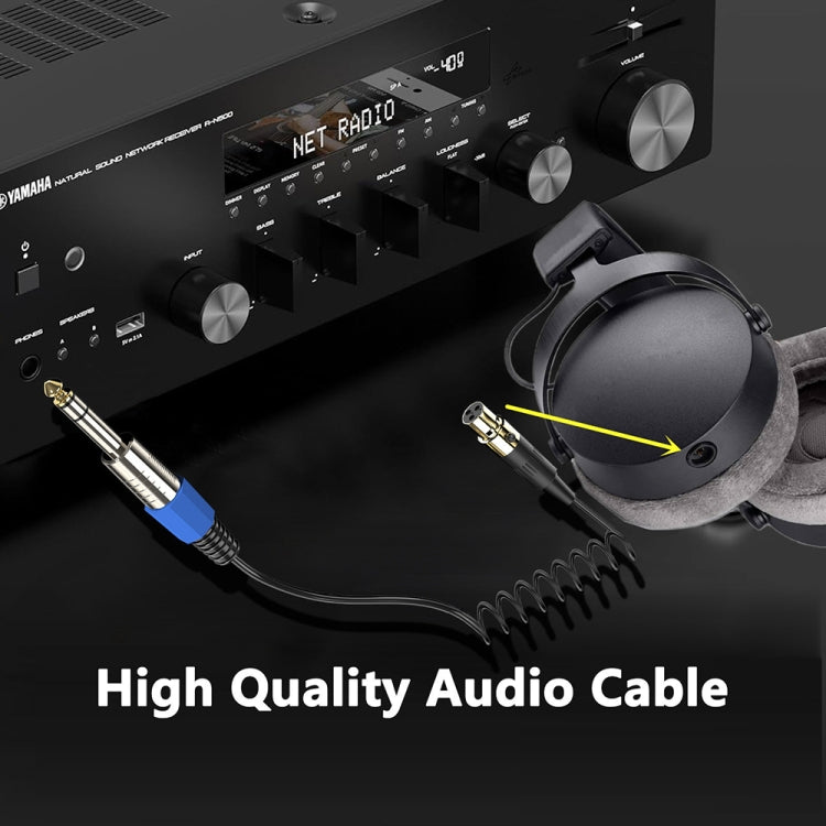 Mini 3 Pin XLR to 6.35mm Stereo Microphone Aux Audio Cable Coiled Adapter Cable, Length: 0.5m(Black) - Microphone Audio Cable & Connector by PMC TechLife | Online Shopping South Africa | PMC TechLife | Buy Now Pay Later Mobicred