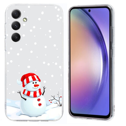 For Samsung Galaxy S25+ 5G Christmas Painted Pattern TPU Transparent Phone Case(Snowman) - Galaxy S25+ 5G Cases by PMC Jewellery | Online Shopping South Africa | PMC Jewellery | Buy Now Pay Later Mobicred