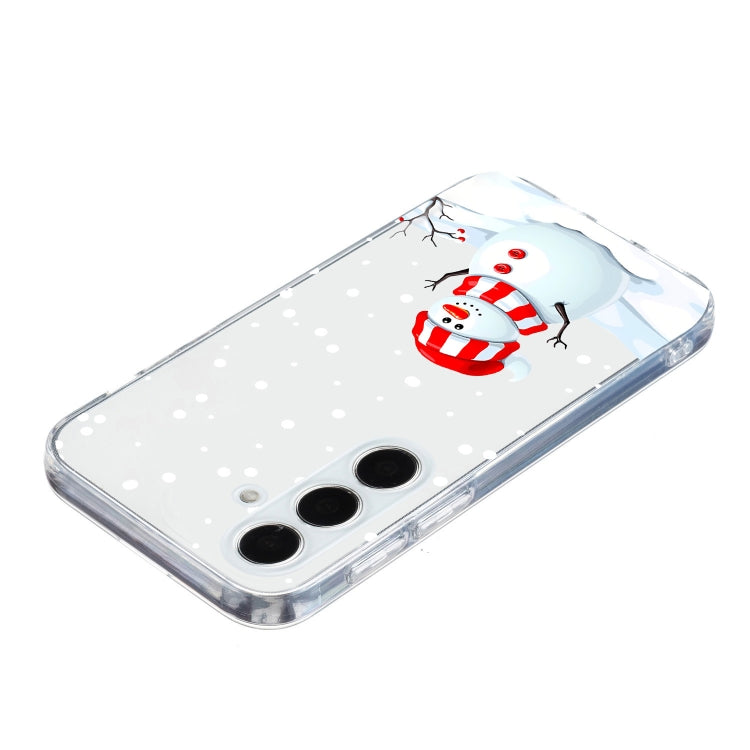 For Samsung Galaxy S25+ 5G Christmas Painted Pattern TPU Transparent Phone Case(Snowman) - Galaxy S25+ 5G Cases by PMC Jewellery | Online Shopping South Africa | PMC Jewellery | Buy Now Pay Later Mobicred