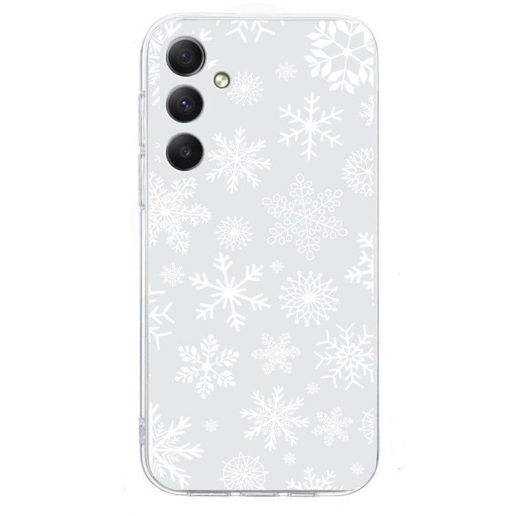 For Samsung Galaxy S25+ 5G Christmas Painted Pattern TPU Transparent Phone Case(Snowflakes) - Galaxy S25+ 5G Cases by PMC Jewellery | Online Shopping South Africa | PMC Jewellery | Buy Now Pay Later Mobicred