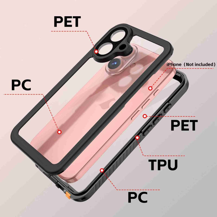 For iPhone 16 RedPepper IP68 Waterproof Triple-proof Phone Case(Black) - iPhone 16 Cases by RedPepper | Online Shopping South Africa | PMC Jewellery | Buy Now Pay Later Mobicred