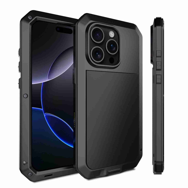 For iPhone 16 Pro Max RedPepper Triple-proof Metal Phone Case(Black) - free shipping - PMC Jewellery - Order now!