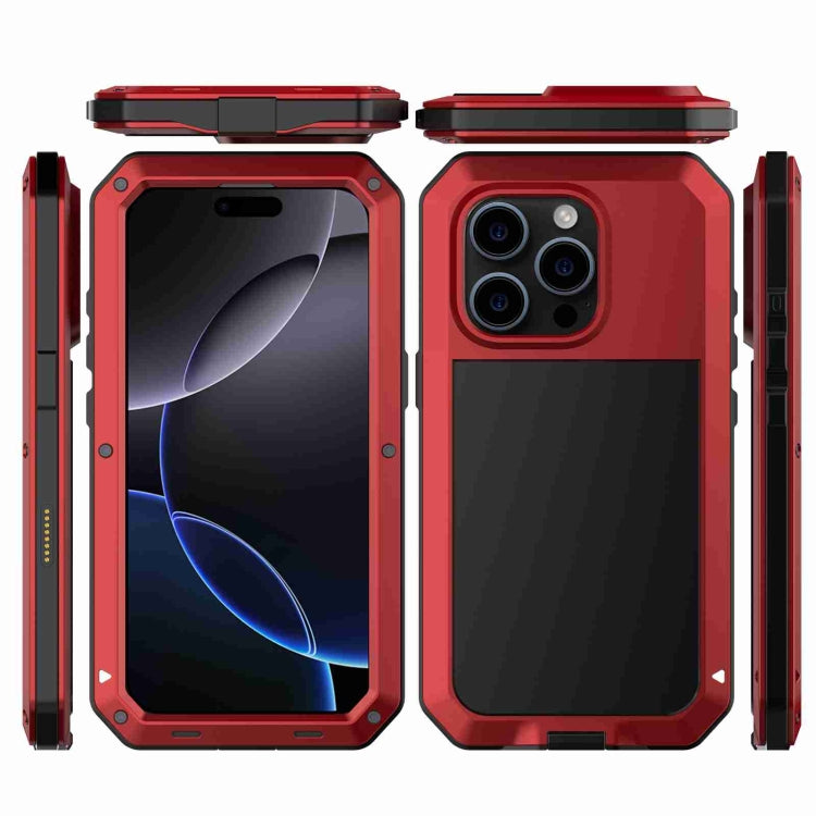 For iPhone 16 Pro Max RedPepper Triple-proof Metal Phone Case(Red) - free shipping - PMC Jewellery - Order now!