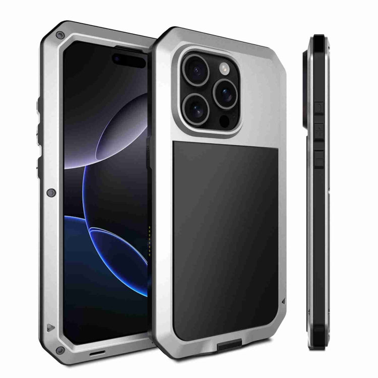 For iPhone 16 Pro Max RedPepper Triple-proof Metal Phone Case(Silver) - free shipping - PMC Jewellery - Order now!