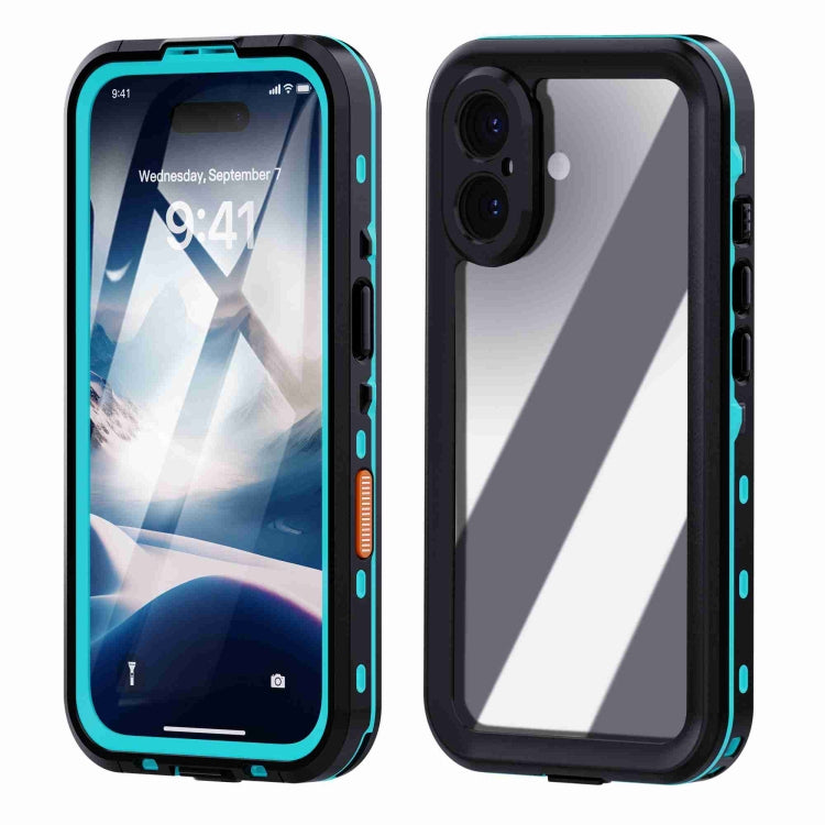 For iPhone 16 Plus RedPepper Transparent Dot IP68 Waterproof Triple-proof Phone Case(Black Blue) - free shipping - PMC Jewellery - Order now!